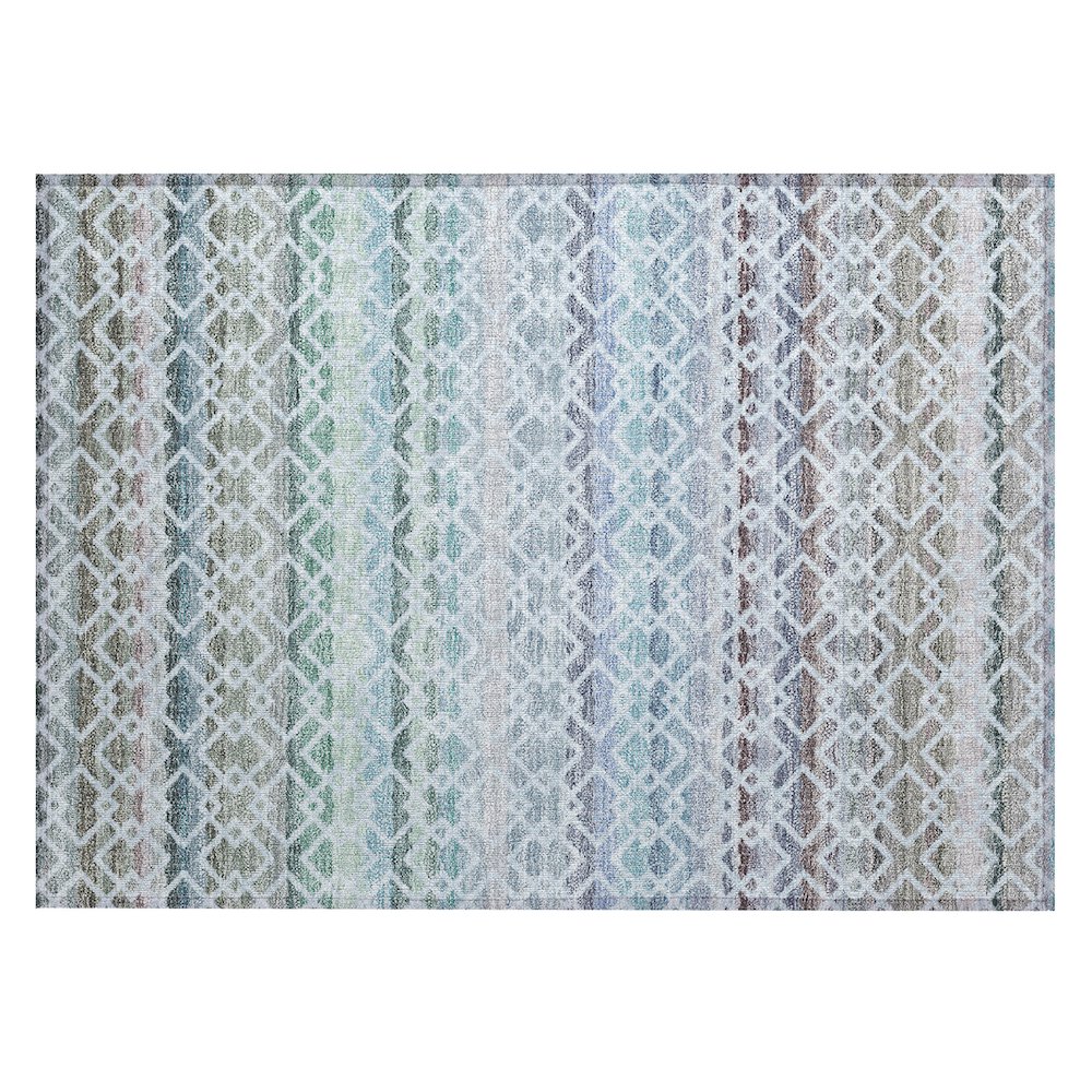 Machine Washable Indoor/Outdoor Chantille ACN2531 Blue 1'8" x 2'6" Rug. Picture 1