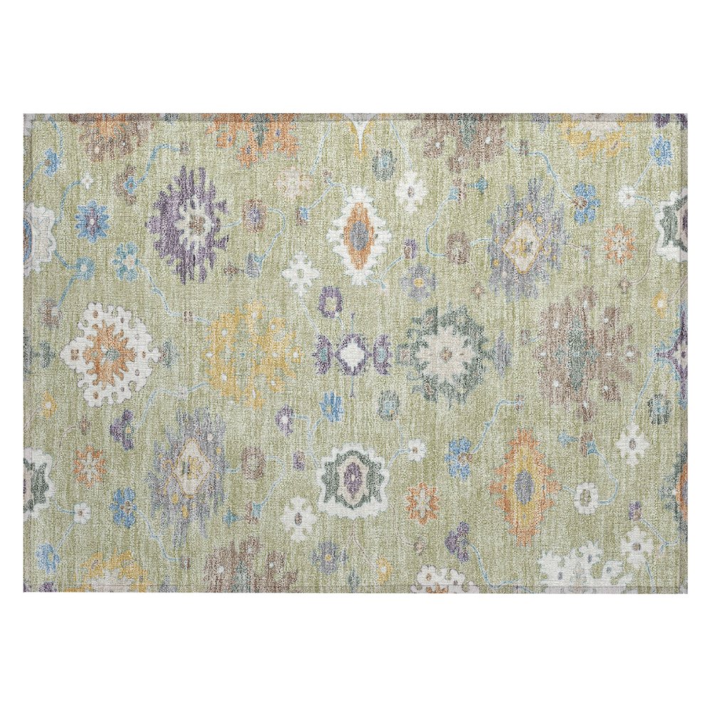 Machine Washable Indoor/Outdoor Chantille ACN2532 Green 1'8" x 2'6" Rug. Picture 1