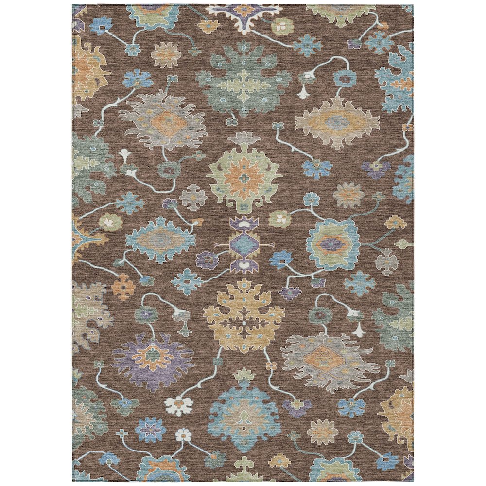 Machine Washable Indoor/Outdoor Chantille ACN2532 Brown 2'6" x 3'10" Rug. Picture 1