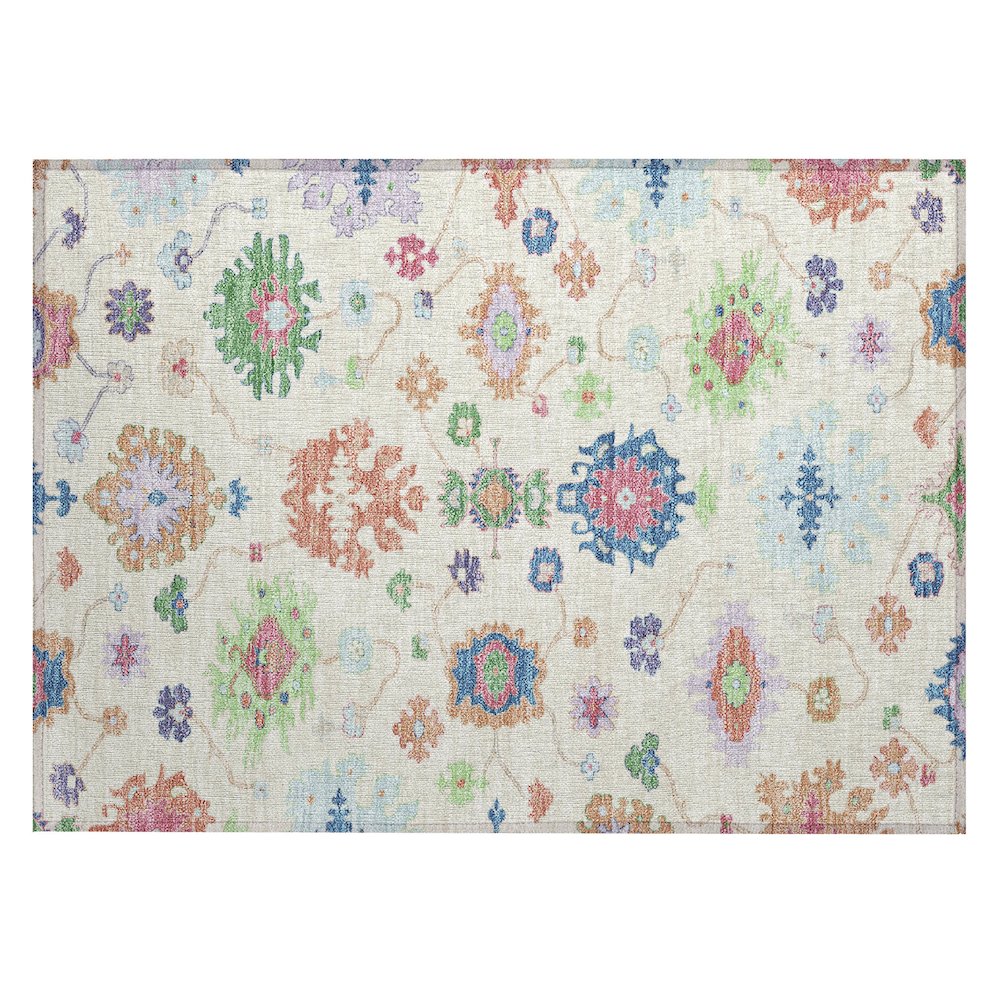 Machine Washable Indoor/Outdoor Chantille ACN2532 Ivory 1'8" x 2'6" Rug. Picture 1