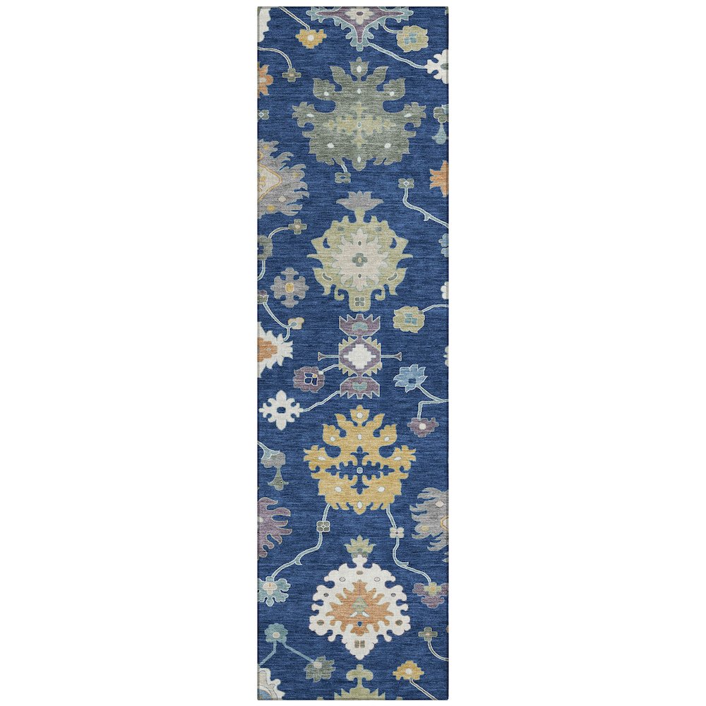 Machine Washable Indoor/Outdoor Chantille ACN2532 Blue 2'3" x 7'6" Runner Rug. Picture 1