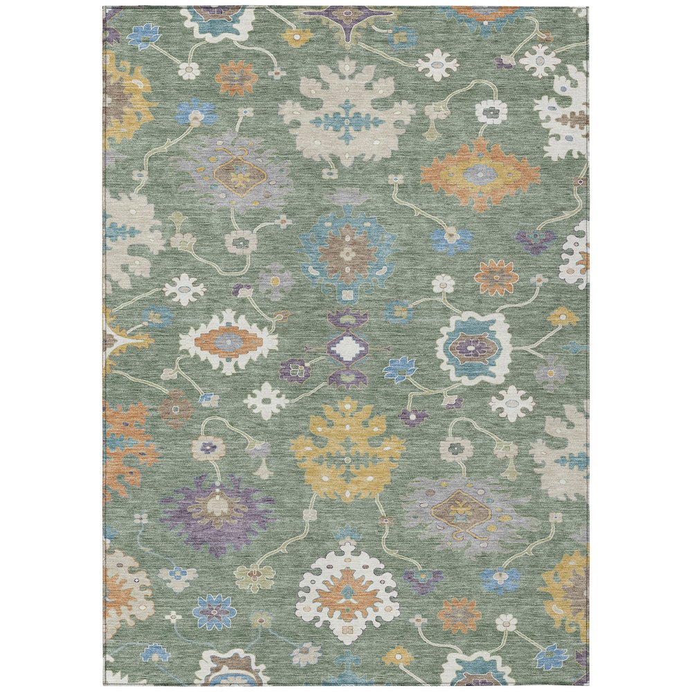 Machine Washable Indoor/Outdoor Chantille ACN2532 Green 2'6" x 3'10" Rug. Picture 1