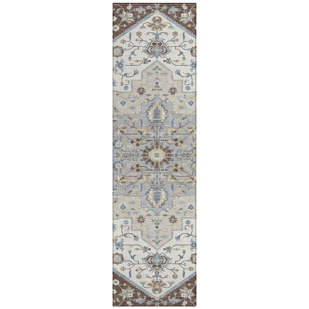 Machine Washable Indoor/Outdoor Chantille ACN2533 Brown 2'3" x 7'6" Runner Rug. Picture 1