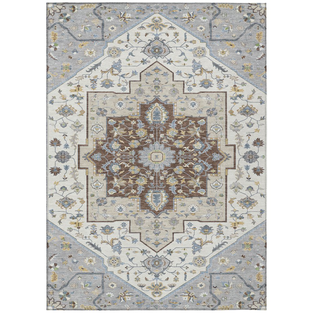Machine Washable Indoor/Outdoor Chantille ACN2533 Gray 2'6" x 3'10" Rug. Picture 1