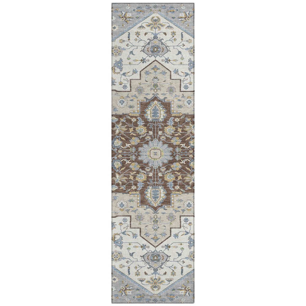 Machine Washable Indoor/Outdoor Chantille ACN2533 Gray 2'3" x 7'6" Runner Rug. Picture 1