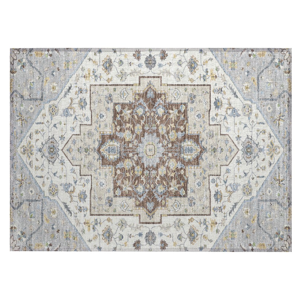 Machine Washable Indoor/Outdoor Chantille ACN2533 Gray 1'8" x 2'6" Rug. Picture 1