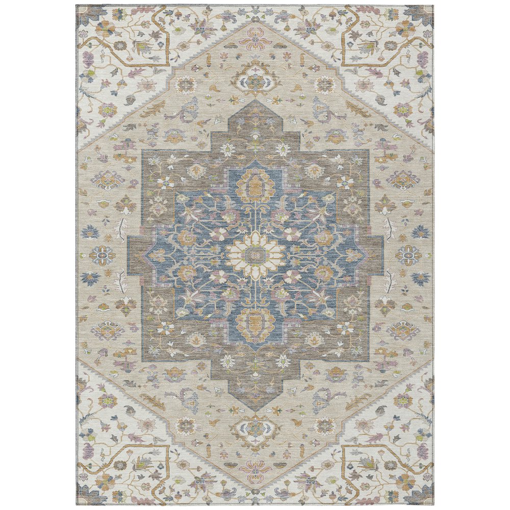 Machine Washable Indoor/Outdoor Chantille ACN2533 Ivory 2'6" x 3'10" Rug. Picture 1