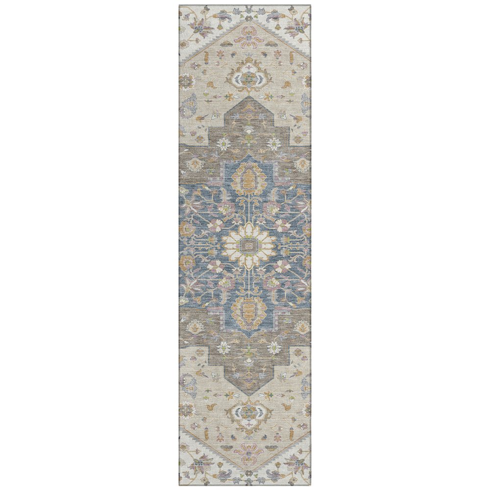 Machine Washable Indoor/Outdoor Chantille ACN2533 Ivory 2'3" x 7'6" Runner Rug. Picture 1