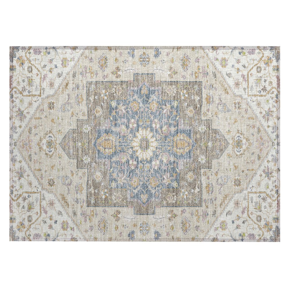 Machine Washable Indoor/Outdoor Chantille ACN2533 Ivory 1'8" x 2'6" Rug. Picture 1
