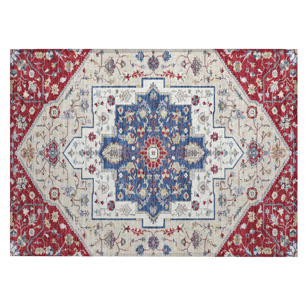 Machine Washable Indoor/Outdoor Chantille ACN2533 Red 1'8" x 2'6" Rug. Picture 1