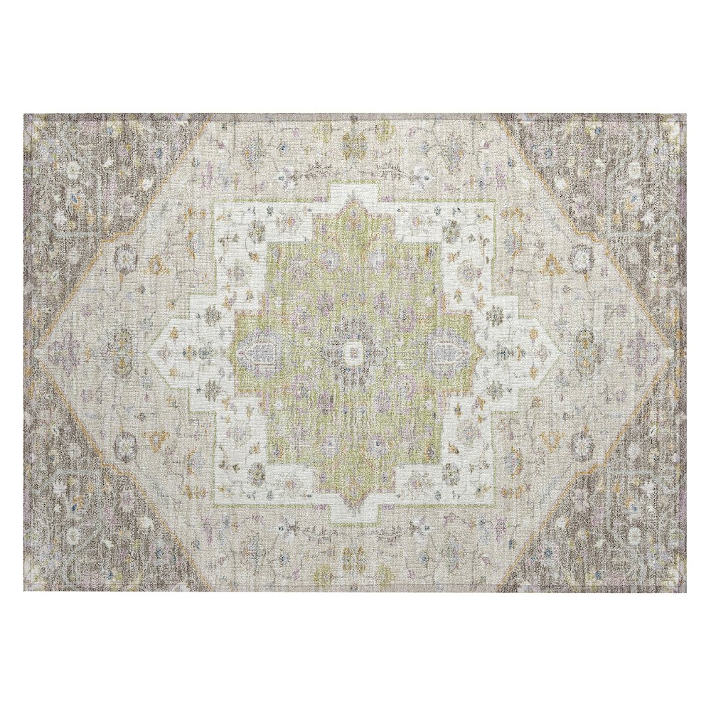 Machine Washable Indoor/Outdoor Chantille ACN2533 Brown 1'8" x 2'6" Rug. Picture 1