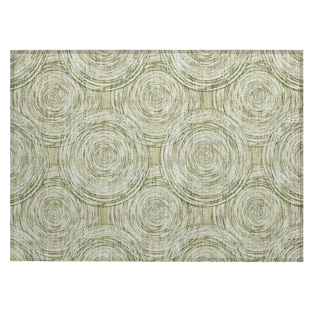 Machine Washable Indoor/Outdoor Chantille ACN2534 Green 1'8" x 2'6" Rug. Picture 1