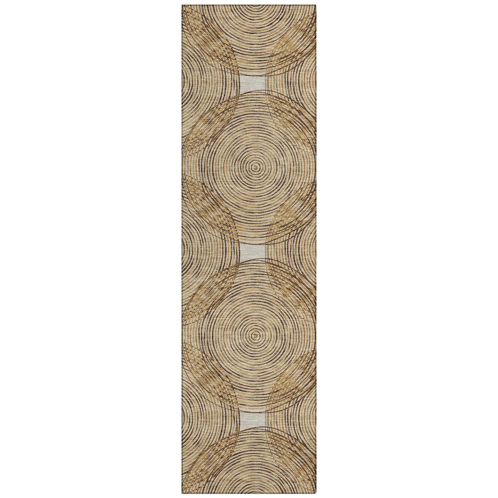 Machine Washable Indoor/Outdoor Chantille ACN2534 Gold 2'3" x 7'6" Runner Rug. Picture 1