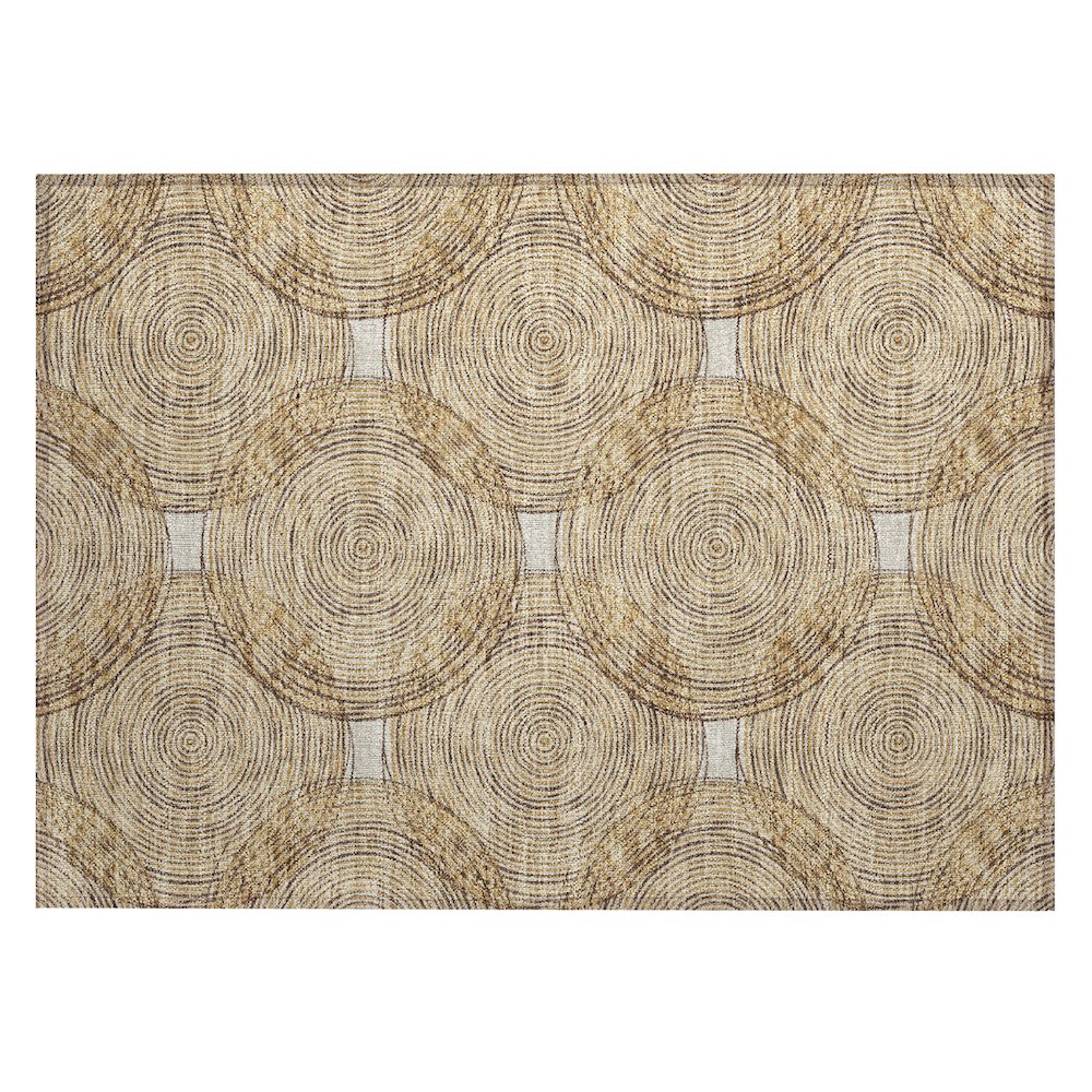 Machine Washable Indoor/Outdoor Chantille ACN2534 Gold 1'8" x 2'6" Rug. Picture 1