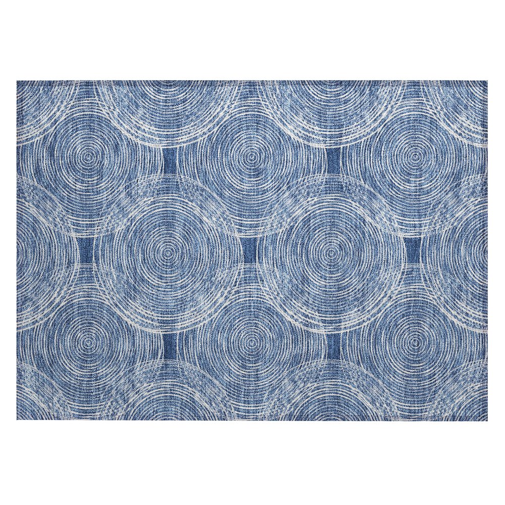 Machine Washable Indoor/Outdoor Chantille ACN2534 Blue 1'8" x 2'6" Rug. Picture 1