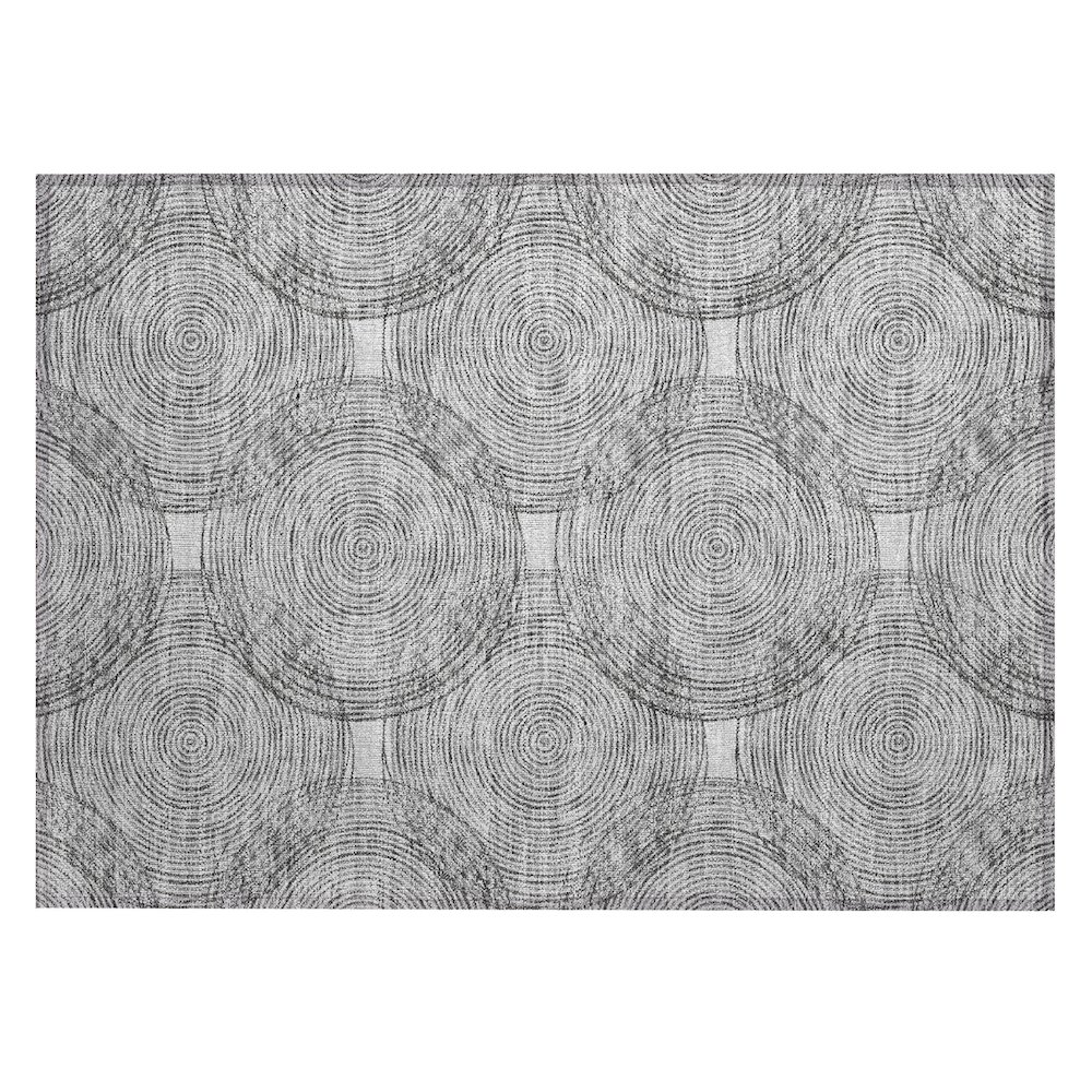 Machine Washable Indoor/Outdoor Chantille ACN2534 Gray 1'8" x 2'6" Rug. Picture 1
