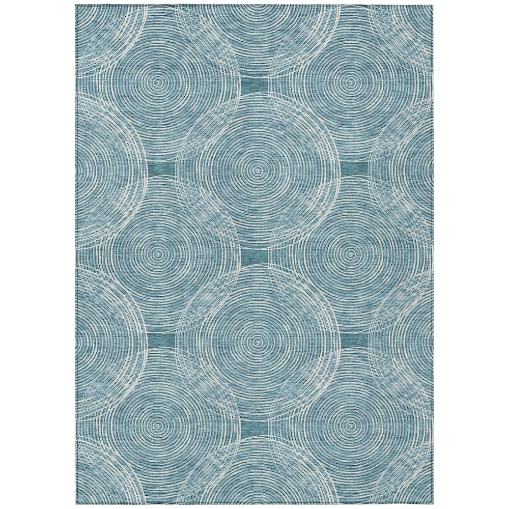 Machine Washable Indoor/Outdoor Chantille ACN2534 Teal 2'6" x 3'10" Rug. Picture 1