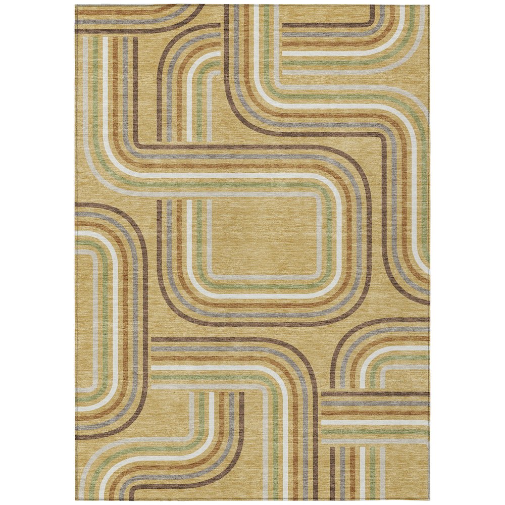 Machine Washable Indoor/Outdoor Chantille ACN2535 Gold 2'6" x 3'10" Rug. Picture 1