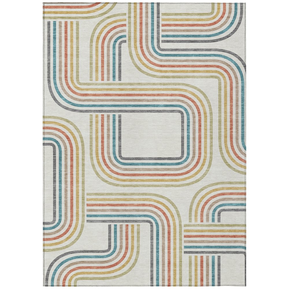 Machine Washable Indoor/Outdoor Chantille ACN2535 Ivory 2'6" x 3'10" Rug. Picture 1