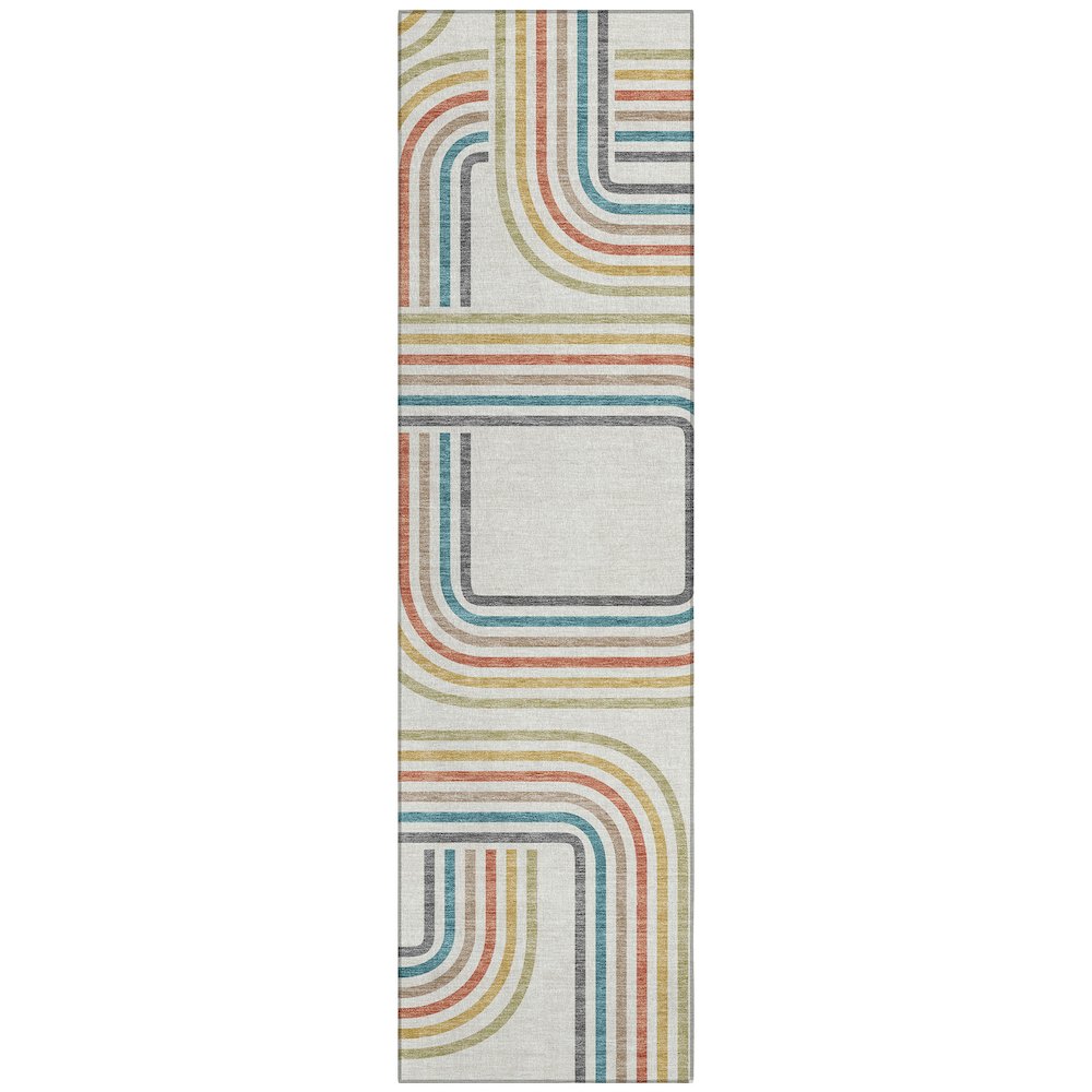 Machine Washable Indoor/Outdoor Chantille ACN2535 Ivory 2'3" x 7'6" Runner Rug. Picture 1