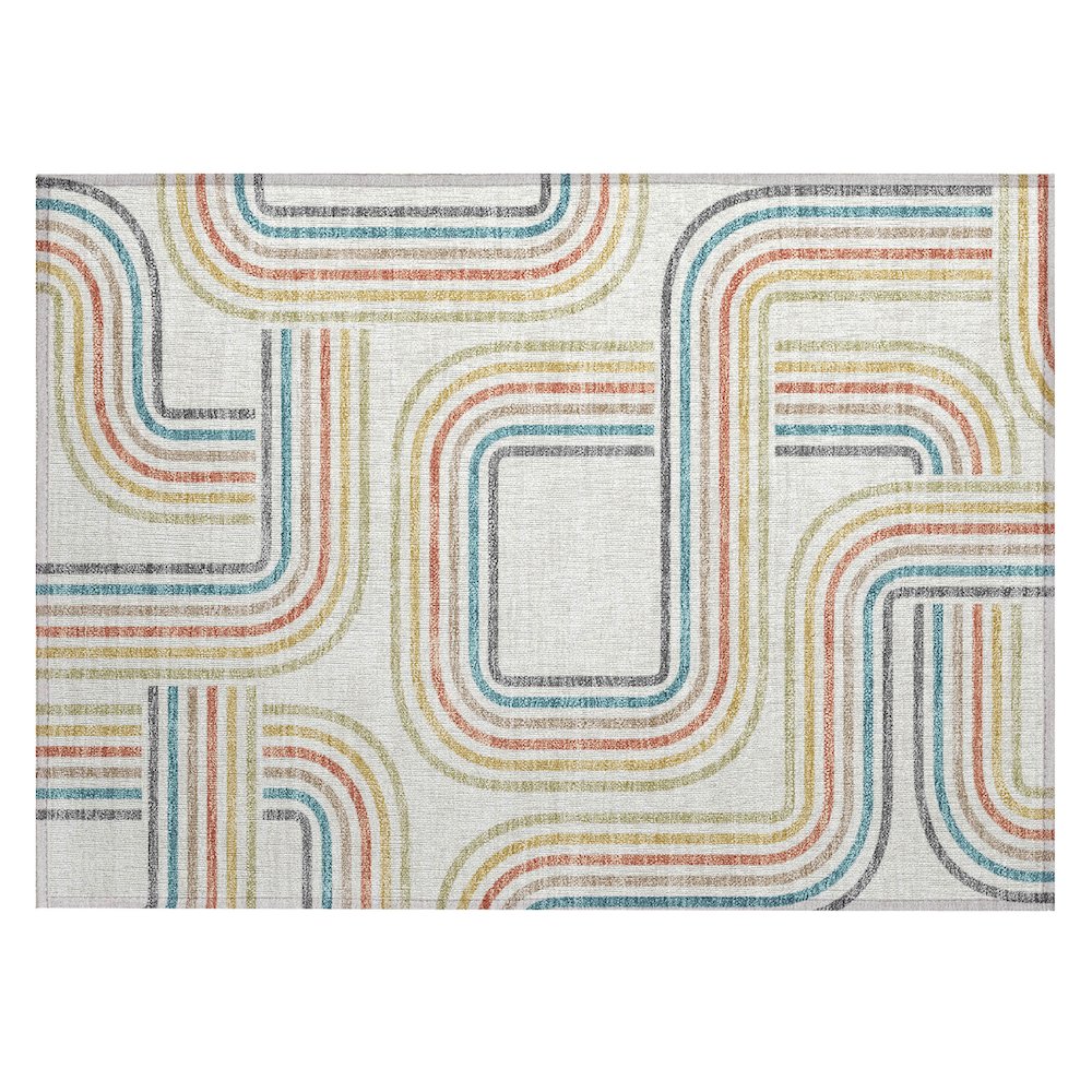 Machine Washable Indoor/Outdoor Chantille ACN2535 Ivory 1'8" x 2'6" Rug. Picture 1