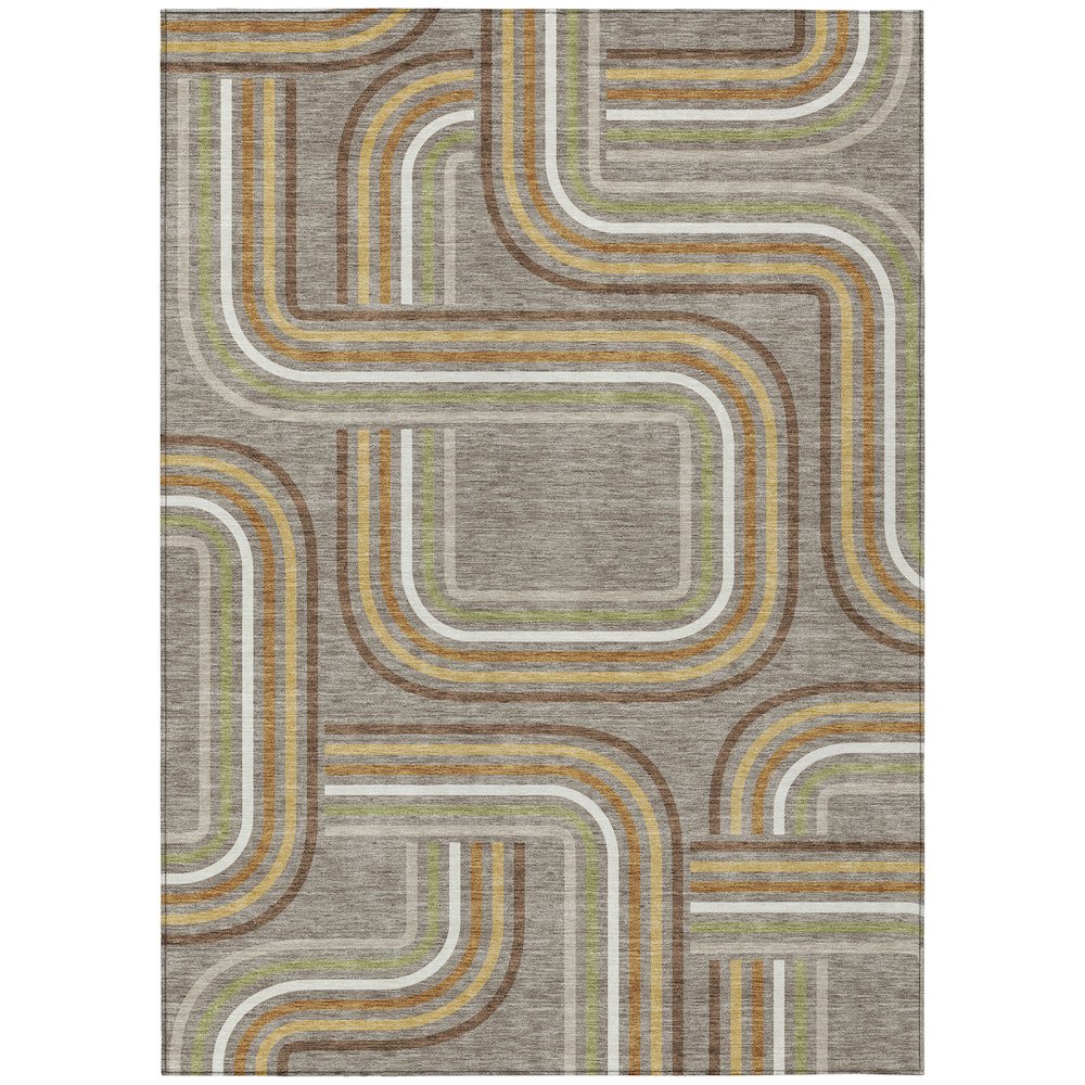 Machine Washable Indoor/Outdoor Chantille ACN2535 Brown 2'6" x 3'10" Rug. Picture 1