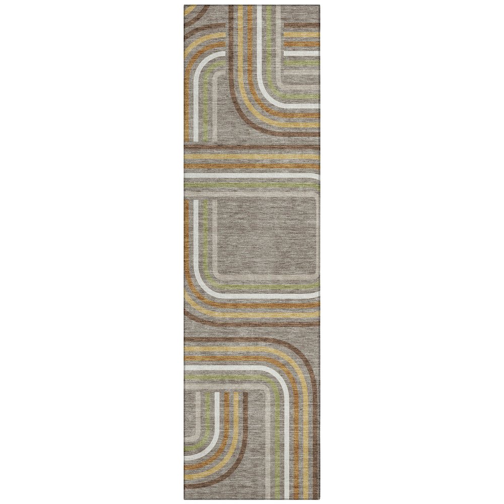 Machine Washable Indoor/Outdoor Chantille ACN2535 Brown 2'3" x 7'6" Runner Rug. Picture 1