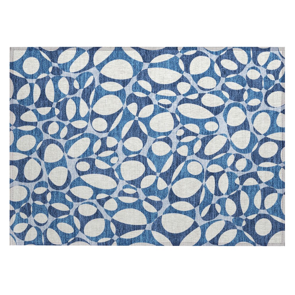 Machine Washable Indoor/Outdoor Chantille ACN2536 Blue 1'8" x 2'6" Rug. Picture 1
