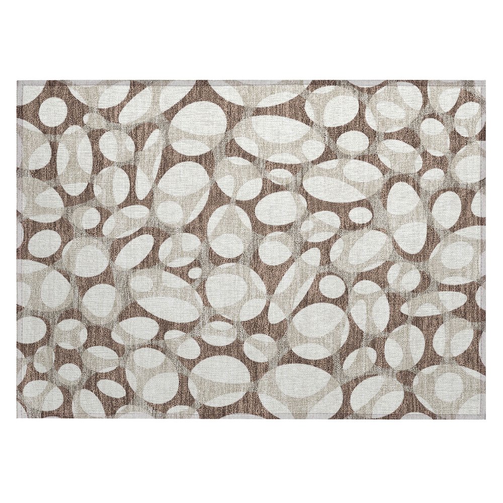 Machine Washable Indoor/Outdoor Chantille ACN2536 Brown 1'8" x 2'6" Rug. Picture 1