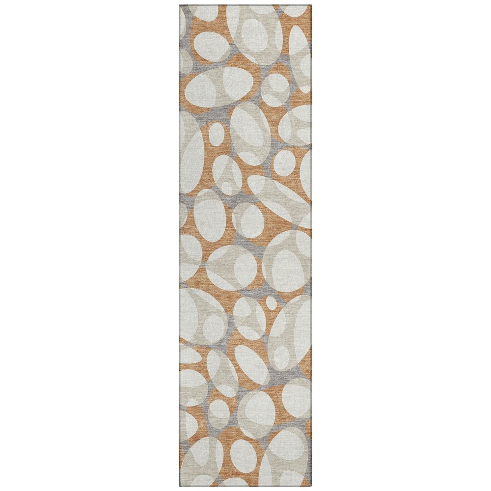 Machine Washable Indoor/Outdoor Chantille ACN2536 Orange 2'3" x 7'6" Runner Rug. Picture 1