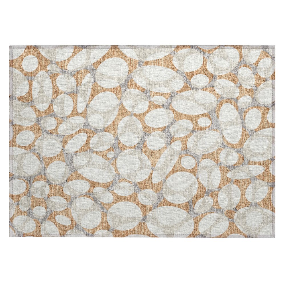 Machine Washable Indoor/Outdoor Chantille ACN2536 Orange 1'8" x 2'6" Rug. Picture 1