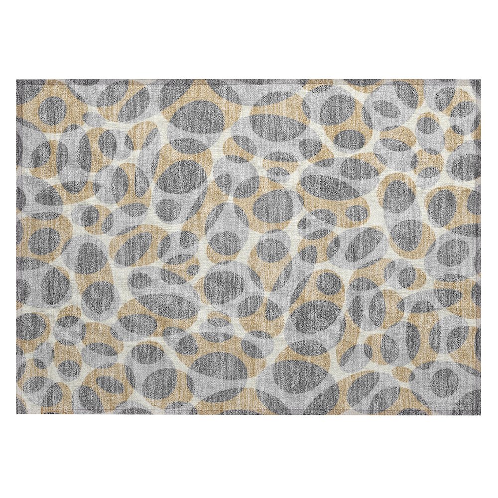 Machine Washable Indoor/Outdoor Chantille ACN2536 Gray 1'8" x 2'6" Rug. Picture 1
