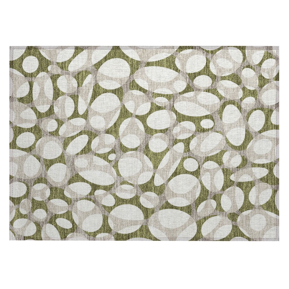 Machine Washable Indoor/Outdoor Chantille ACN2536 Green 1'8" x 2'6" Rug. Picture 1