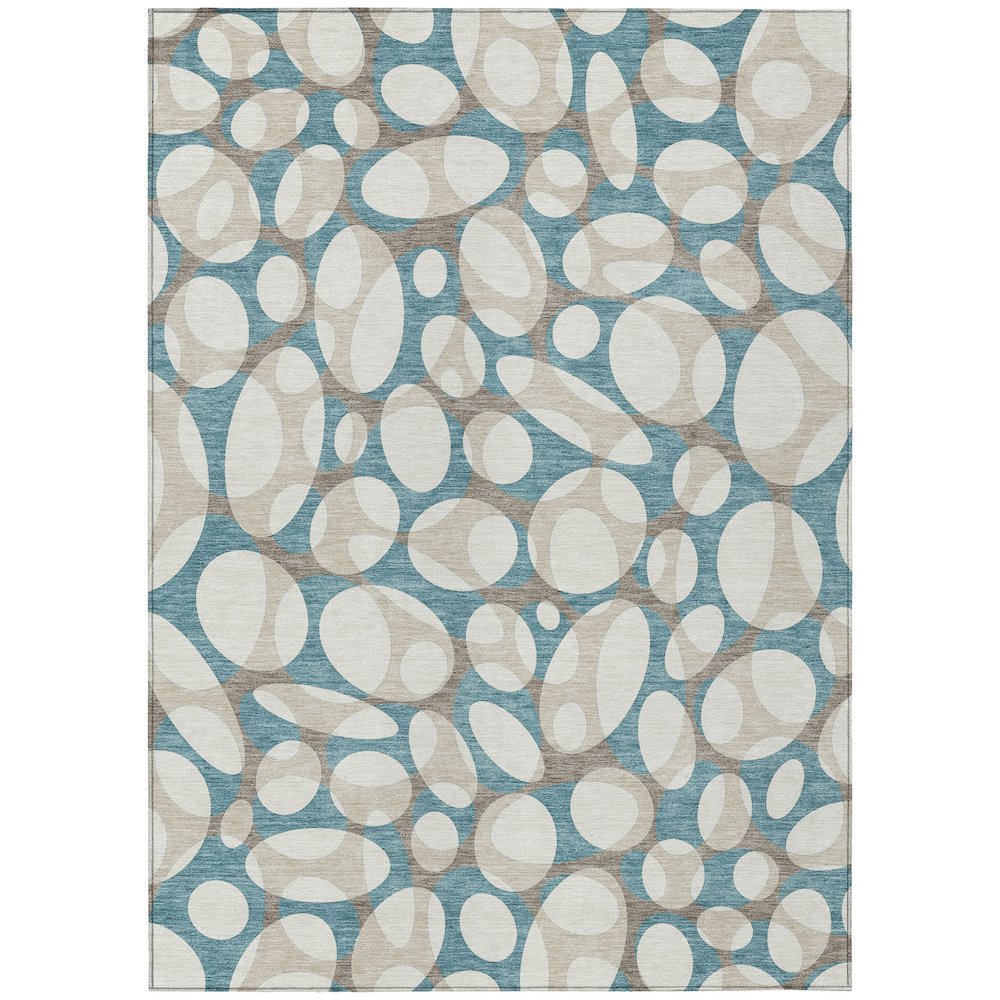 Machine Washable Indoor/Outdoor Chantille ACN2536 Teal 2'6" x 3'10" Rug. Picture 1
