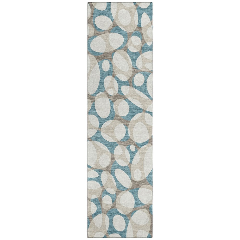 Machine Washable Indoor/Outdoor Chantille ACN2536 Teal 2'3" x 7'6" Runner Rug. Picture 1