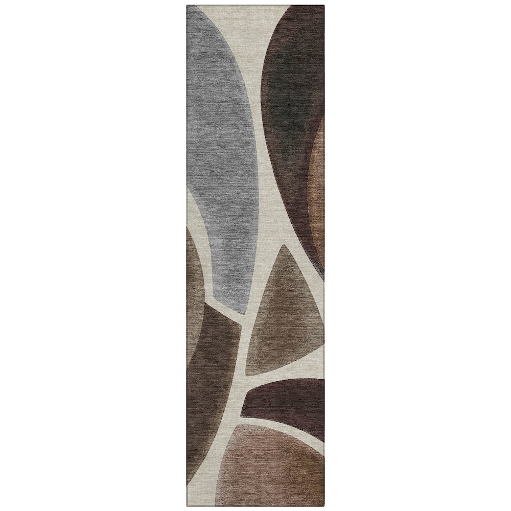 Machine Washable Indoor/Outdoor Chantille ACN2537 Brown 2'3" x 7'6" Runner Rug. Picture 1