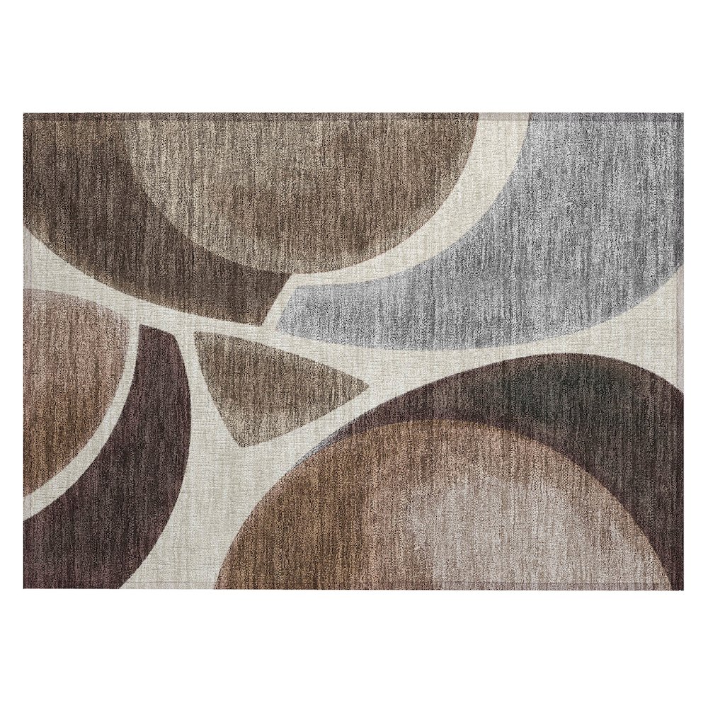 Machine Washable Indoor/Outdoor Chantille ACN2537 Brown 1'8" x 2'6" Rug. Picture 1
