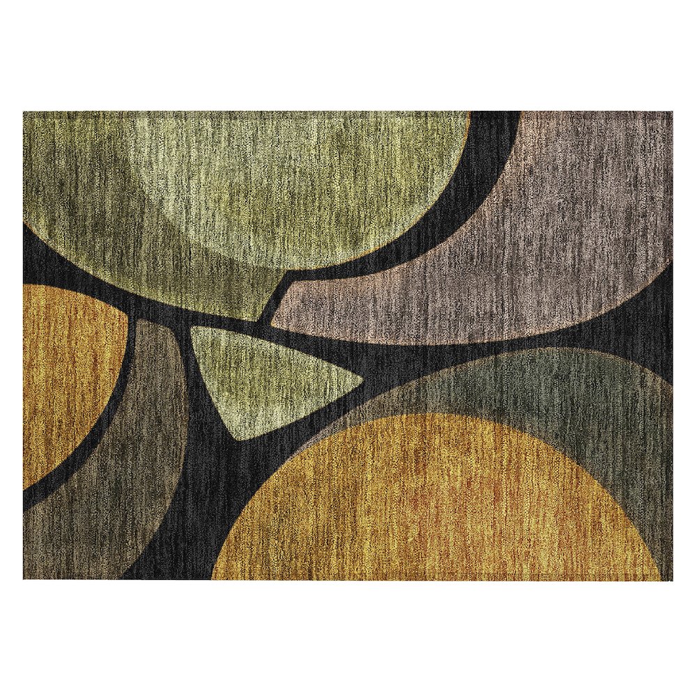 Machine Washable Indoor/Outdoor Chantille ACN2537 Black 1'8" x 2'6" Rug. Picture 1
