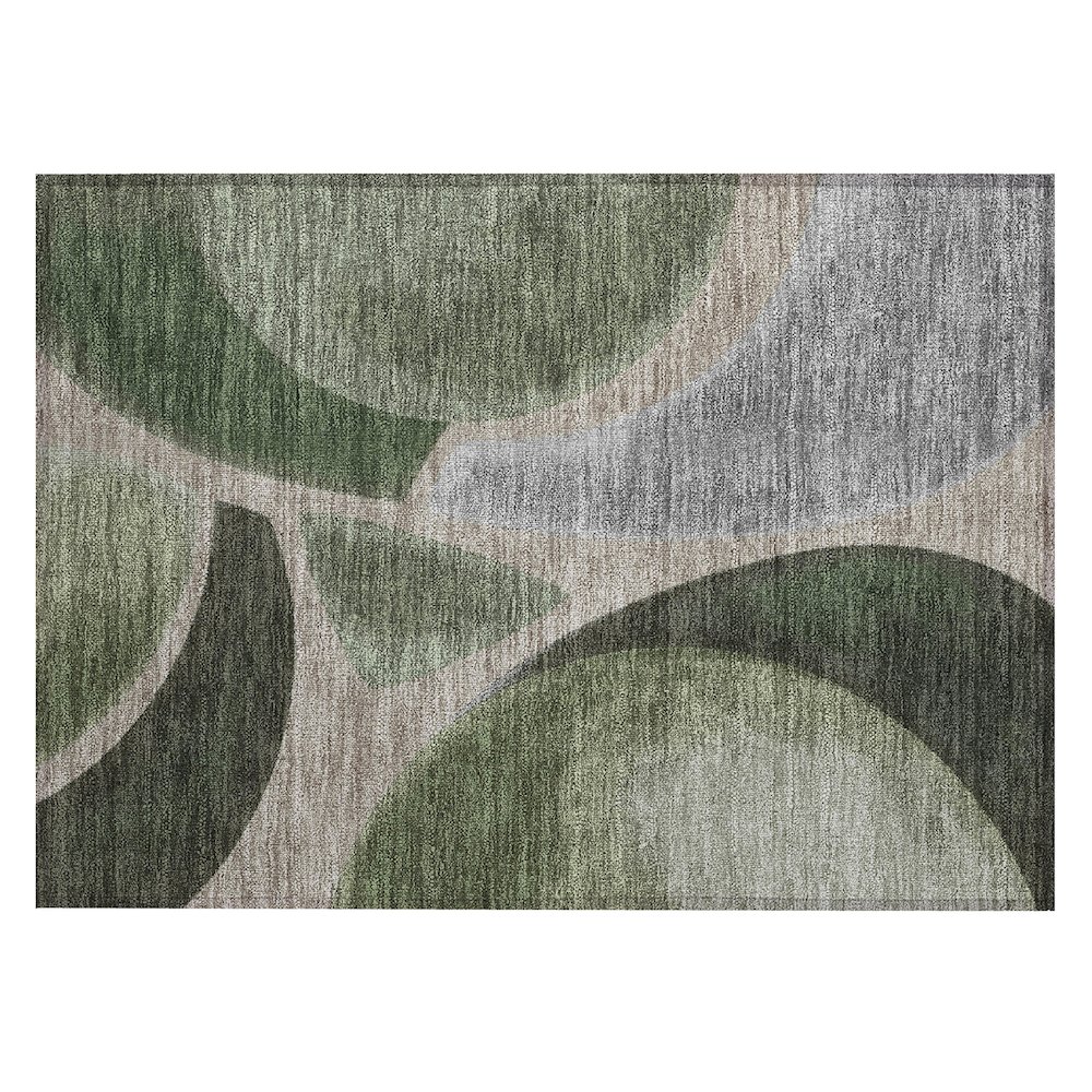 Machine Washable Indoor/Outdoor Chantille ACN2537 Green 1'8" x 2'6" Rug. Picture 1