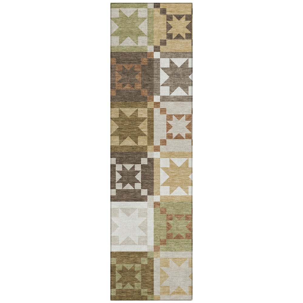 Machine Washable Indoor/Outdoor Chantille ACN2538 Brown 2'3" x 7'6" Runner Rug. Picture 1