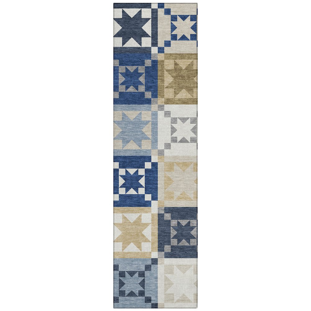Machine Washable Indoor/Outdoor Chantille ACN2538 Blue 2'3" x 7'6" Runner Rug. Picture 1