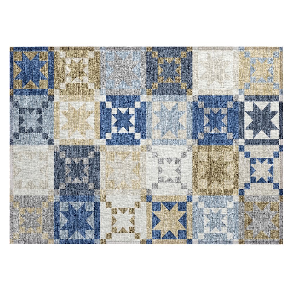 Machine Washable Indoor/Outdoor Chantille ACN2538 Blue 1'8" x 2'6" Rug. Picture 1