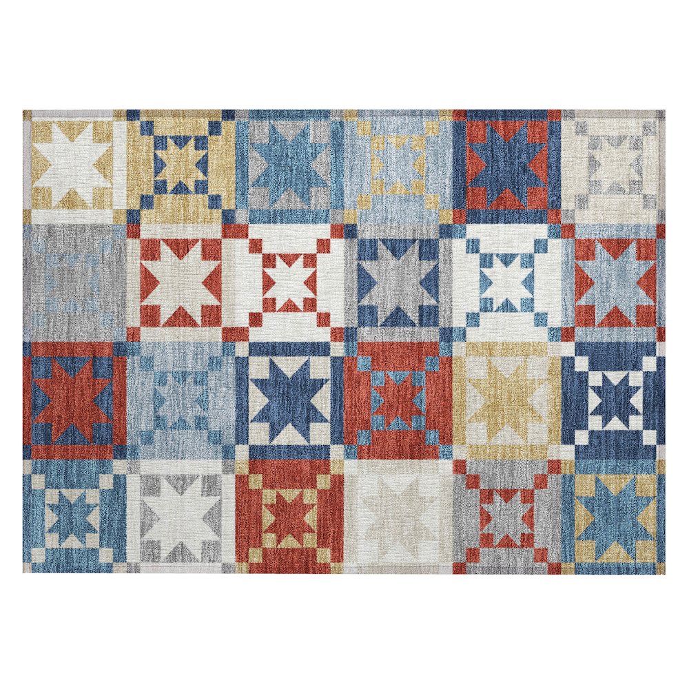 Machine Washable Indoor/Outdoor Chantille ACN2538 Red 1'8" x 2'6" Rug. Picture 1