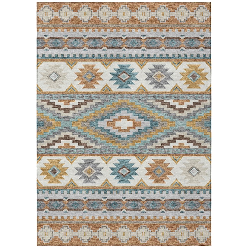 Machine Washable Indoor/Outdoor Chantille ACN2539 Orange 2'6" x 3'10" Rug. Picture 1