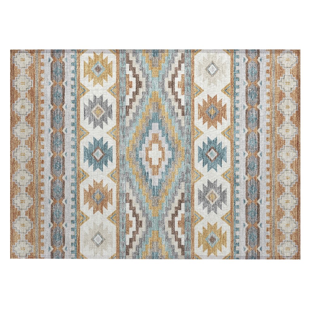 Machine Washable Indoor/Outdoor Chantille ACN2539 Orange 1'8" x 2'6" Rug. Picture 1
