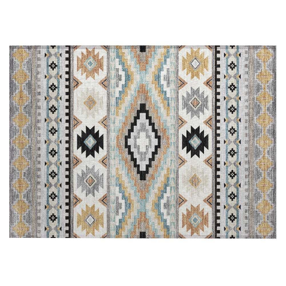 Machine Washable Indoor/Outdoor Chantille ACN2539 Gray 1'8" x 2'6" Rug. Picture 1
