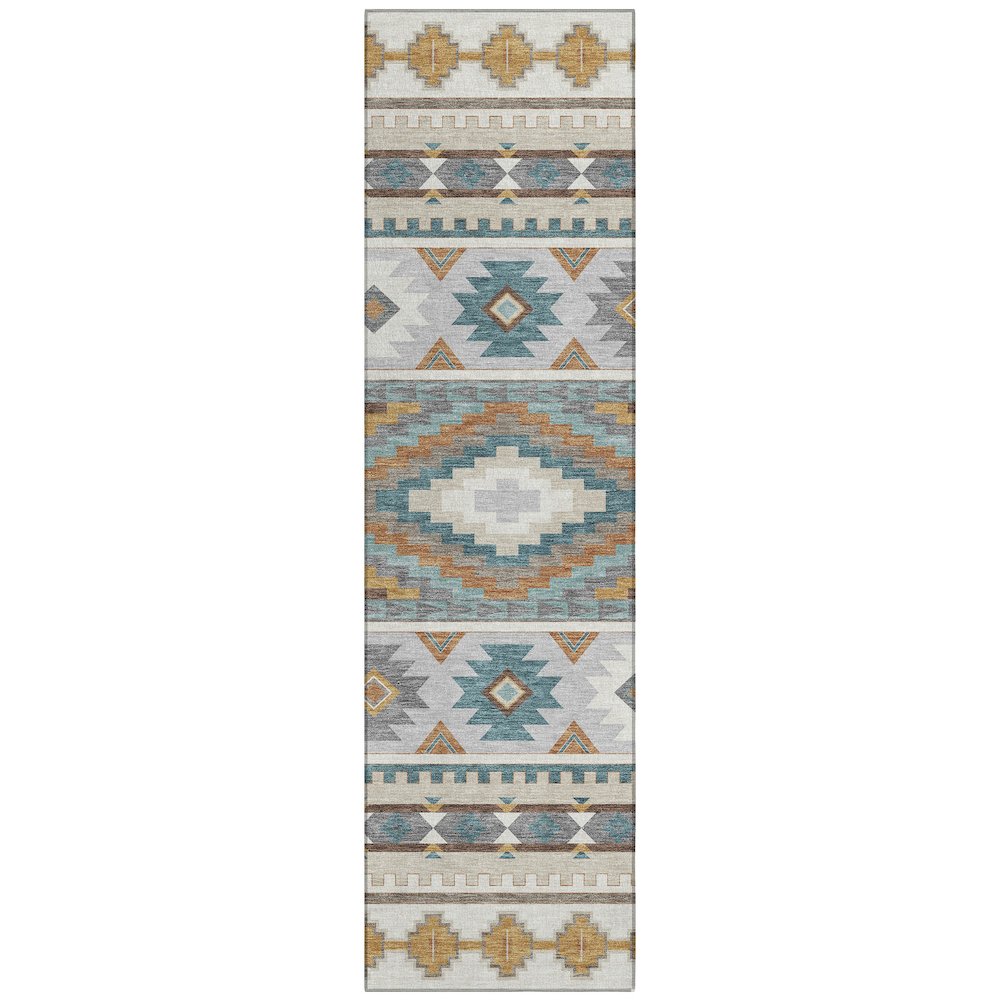 Machine Washable Indoor/Outdoor Chantille ACN2539 Ivory 2'3" x 7'6" Runner Rug. Picture 1