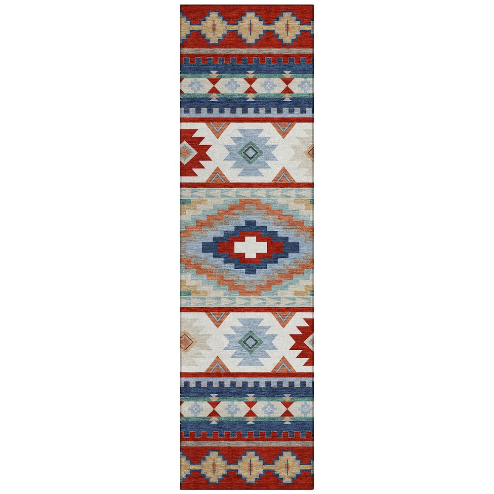 Machine Washable Indoor/Outdoor Chantille ACN2539 Red 2'3" x 7'6" Runner Rug. Picture 1