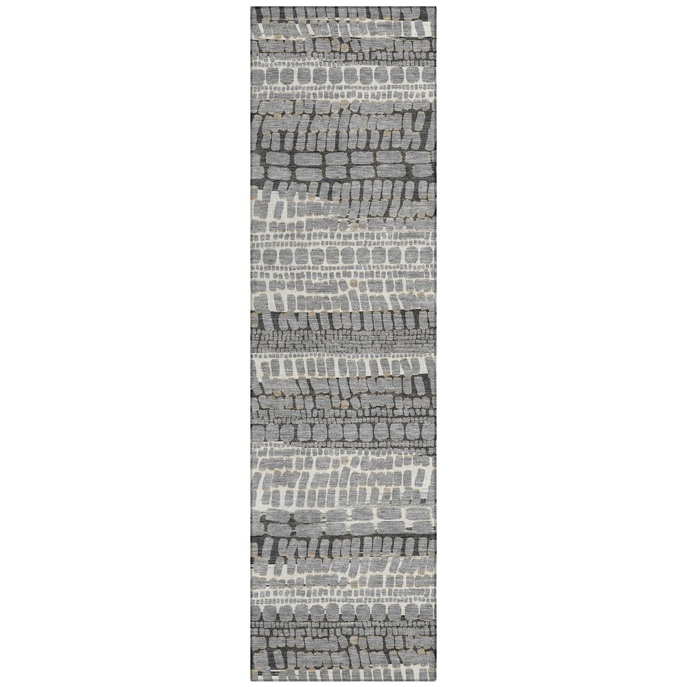 Machine Washable Indoor/Outdoor Chantille ACN2540 Gray 2'3" x 7'6" Runner Rug. Picture 1