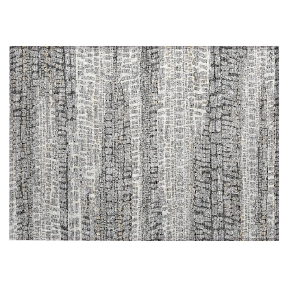 Machine Washable Indoor/Outdoor Chantille ACN2540 Gray 1'8" x 2'6" Rug. Picture 1